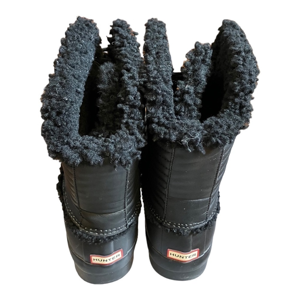 Hunter Shearling Lined Lace-Up Rubber Boots Sz 10F/9M - Picture 10 of 13